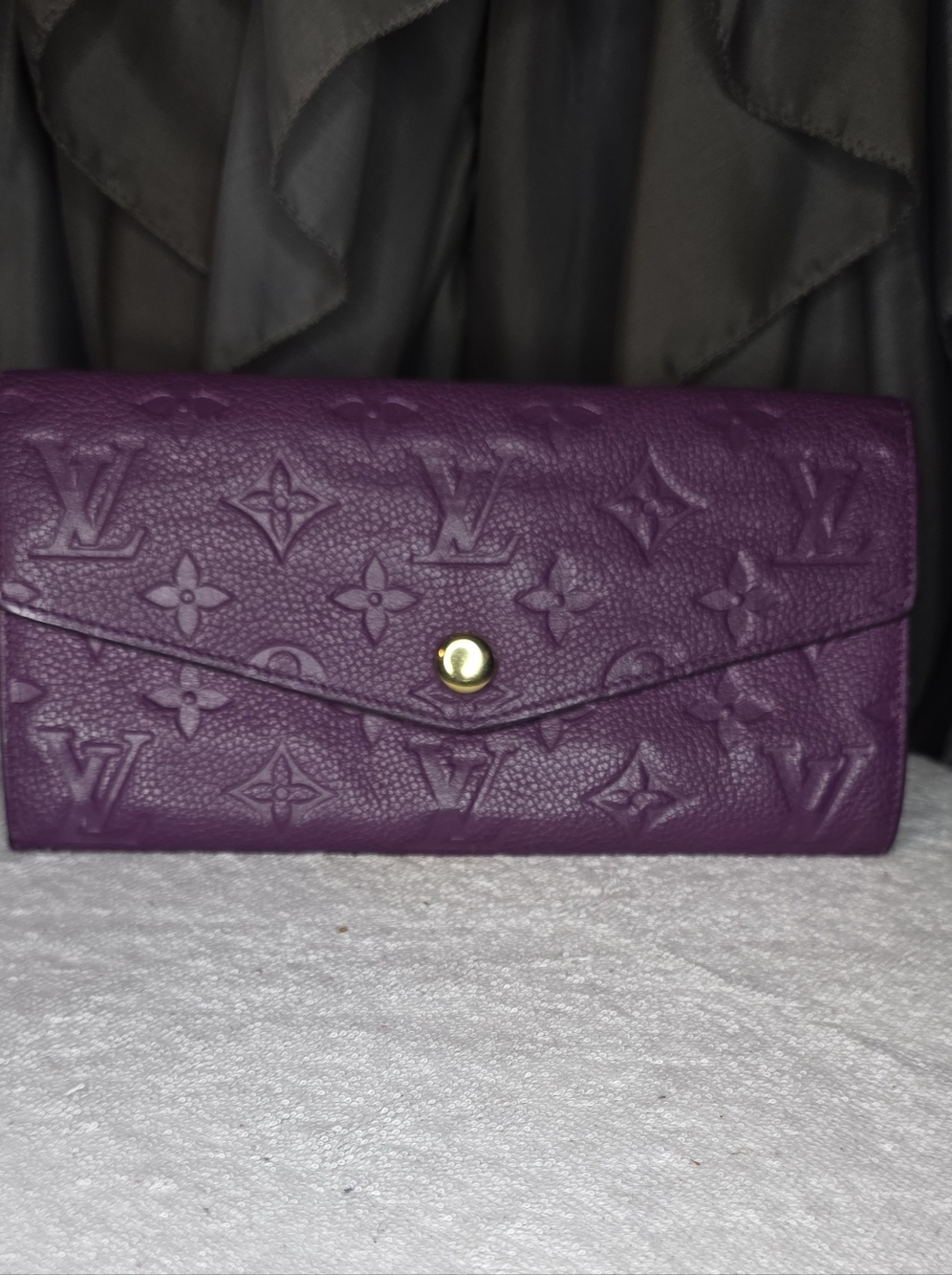 Authentic Louis Vuitton Violette Empriente Wallet with Gold Chain
